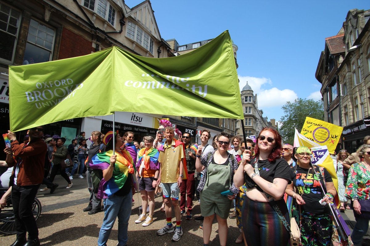 Our staff, students and friends will be proudly part of the <a href="/oxfordpride/">Oxford Pride</a> parade and with <a href="/oxford_brookes/">Oxford Brookes University</a> stall in Westgate on Sat 8 June. Look out for our banner and come say Hello! <a href="/BrookesUnion/">Brookes Union</a> <a href="/BrookesCLO/">Oxford Brookes CE</a>