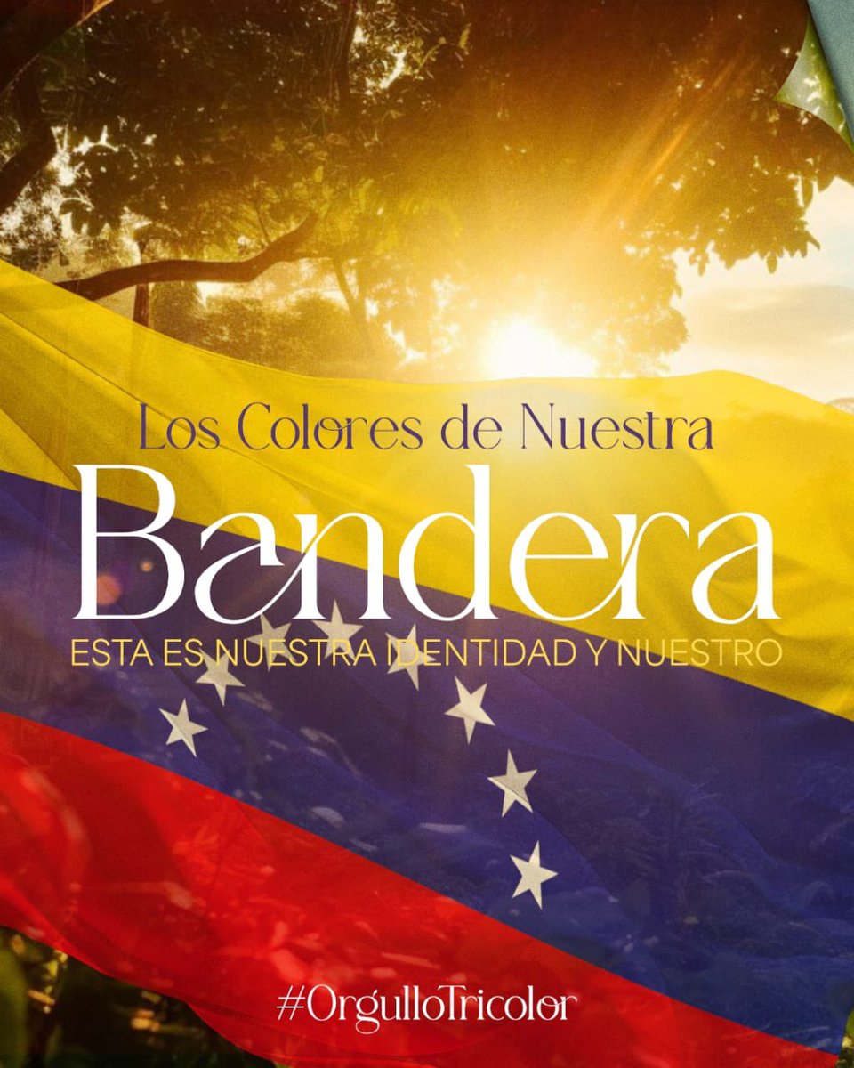 Desde el Ávila hasta el Orinoco, nuestra bandera ondea con orgullo. ¡Venezuela siempre en el corazón con Nicolás Maduro al frente! #OrgulloTricolor

<a href="/NicolasMaduro/">Nicolás Maduro</a> <a href="/dcabellor/">Diosdado Cabello R</a> <a href="/eduardopiate2/">eduardo piñate</a> <a href="/villapolpsuv/">Gustavo Villapol</a> <a href="/PartidoPSUV/">PSUV</a> <a href="/CuatroFWeb/">Cuatro F Web</a> <a href="/PSUVEnApure/">PSUV Apure</a>