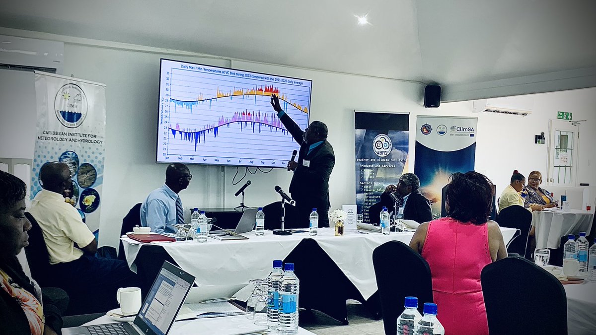 Today during the National Climate Outlook Forum in Antigua. Govt of Antigua and Barbuda is committing to 12 new positions at their weather service including a dedicated oceanographer. Commitment! #climateservices