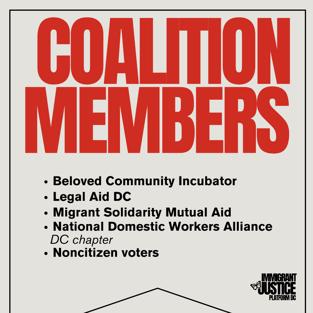 immjusticedc's tweet photo. ✨Our coalition members include Beloved Community Incubator (@DC_BCI) @LegalAidDC @SolidarityDC @domesticworkers &amp; Noncitizen voters! 

We believe supporting immigrants' rights means supporting policies that are anti-racist &amp; anti-poverty, &amp; advocating for lives worth living! https://t.co/Vv1SseAklo