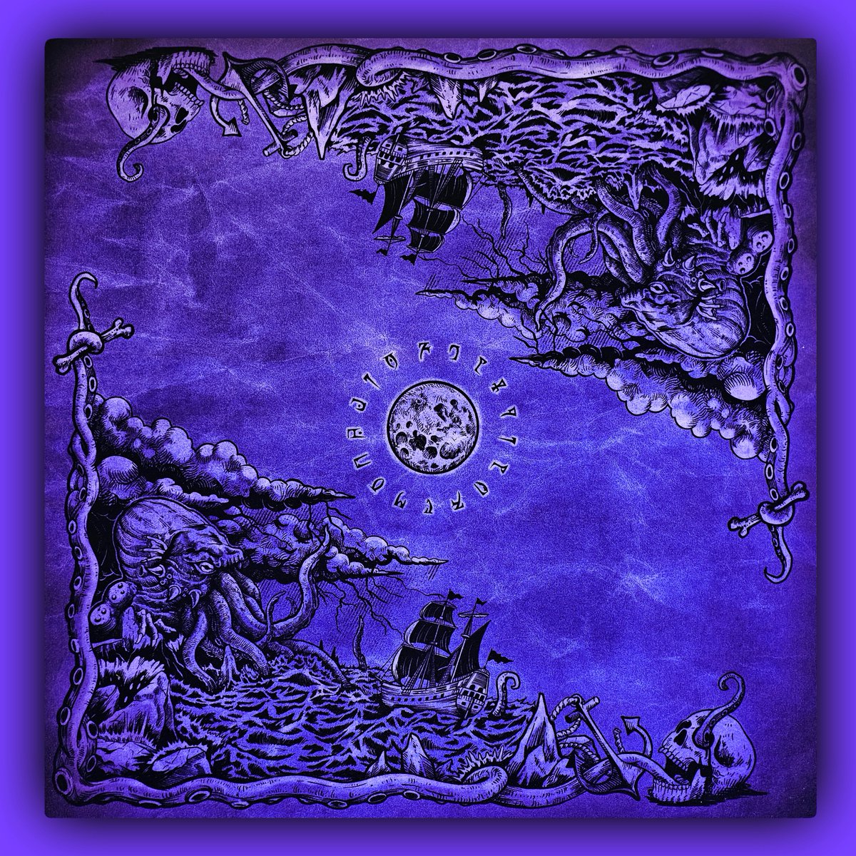GrimoireTCG's tweet photo. ✨CURSED✨Deep purple colorway for the Cthulhu mat! Select "Cursed" at checkout for a chance to win this variant instead of the regular green! Releasing 6/6 6pm EST! https://t.co/ZQBsx6cMp5