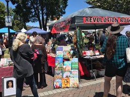 RevolutionBksB's tweet photo. We had a great time and met loads of good people at #BABF Bay Area Book Festival. Our next festival event is #Juneteenth in Berkeley. DM or email or call us to volunteer. https://t.co/Ve5UqCHQWI