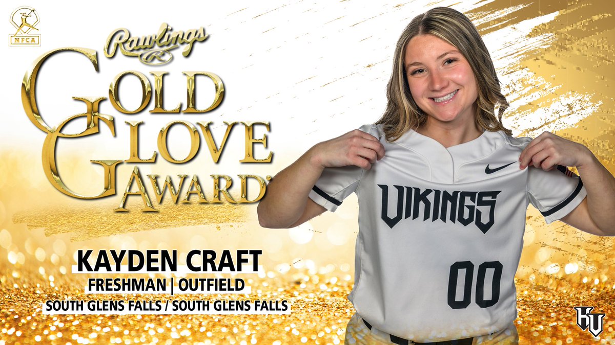 GOLD GLOVE! Congratulations to softball's Kayden Craft (South Glens Falls) as she was voted as 1 of 27 recipients of the 2024 NJCAA Division III Rawlings Gold Glove Award, presented by NFCA. #hvccvikings 

Recap: loom.ly/QVTcOBo