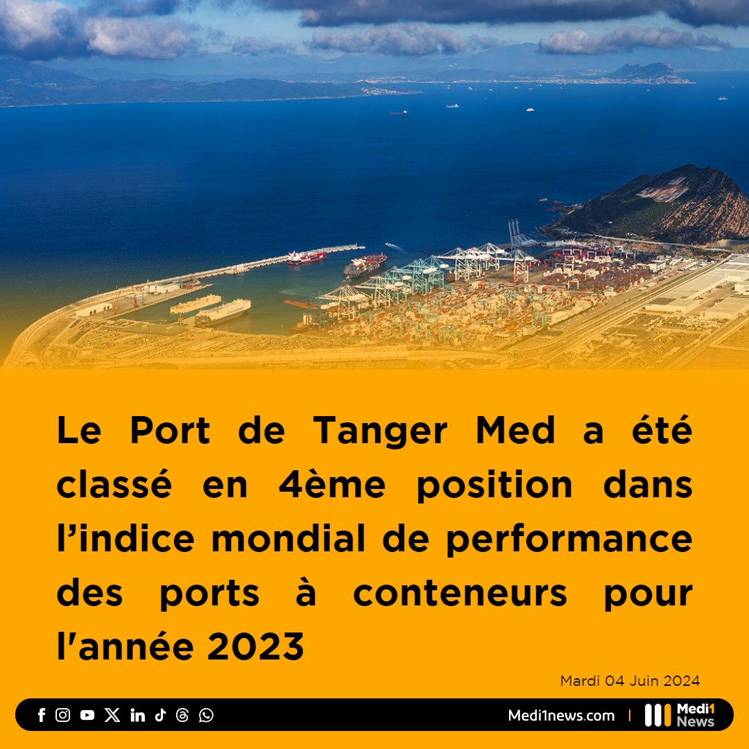 Medi1News's tweet image. #TangerMed classé 4ème au #CPPI 2023
ow.ly/VvpL50S8UW0