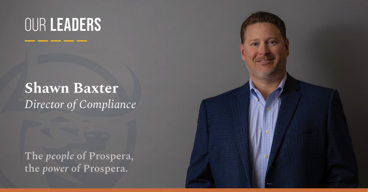 ProsperaFinSvcs's tweet photo. Shawn Baxter, Compliance Director, stays up-to-date on the latest industry regulatory requirements, supports our compliance team, and ensures our policies & procedures are regularly reviewed, updated, and implemented.
#prosperalife https://t.co/AdgBvQiJZt