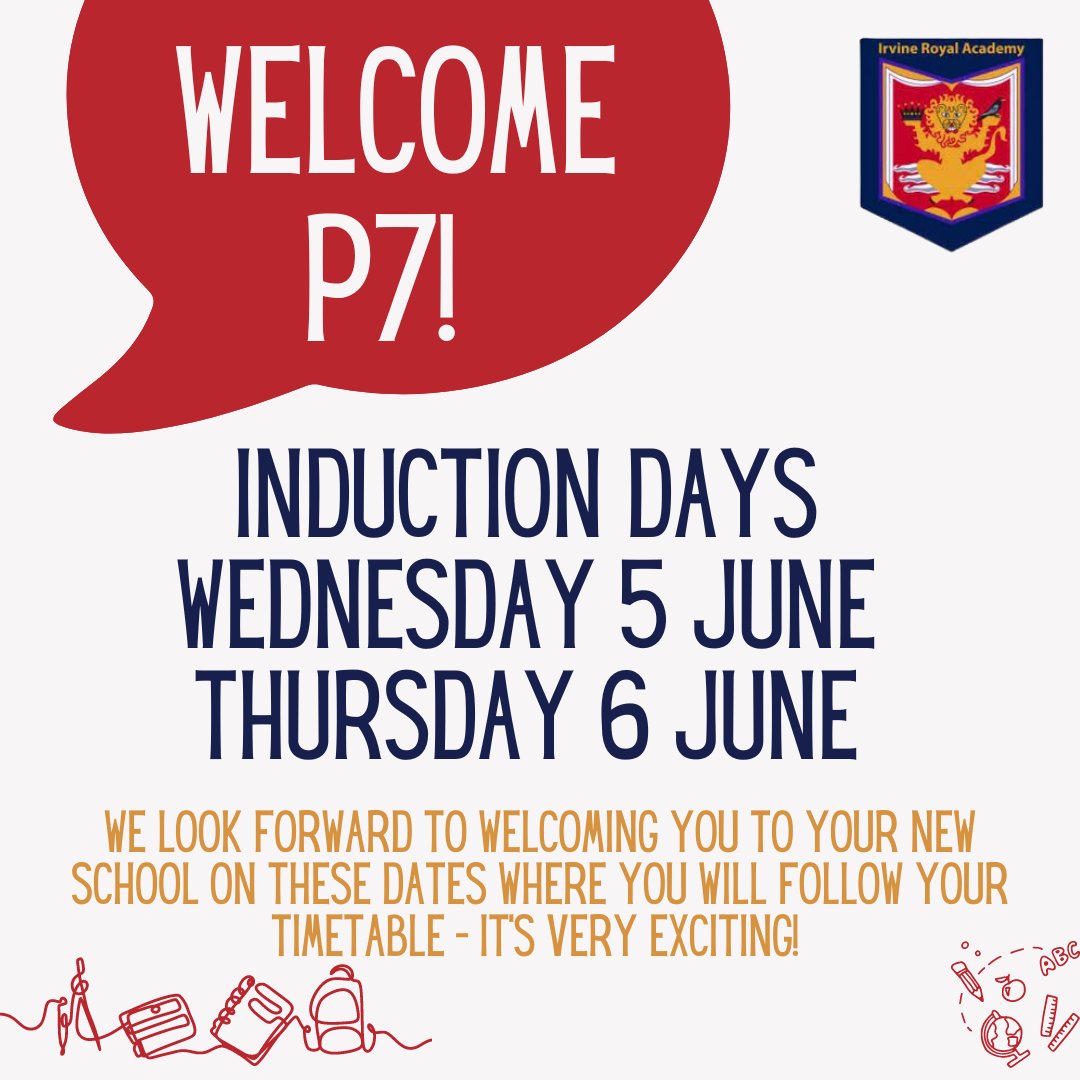 MissG_DHT's tweet photo. Tomorrow is the day - looking forward to welcoming all our new pupils to the @IrvineRoyalAcad family! 🔵🔴🟡 #believeinbetter https://t.co/y5iRGcWeOG