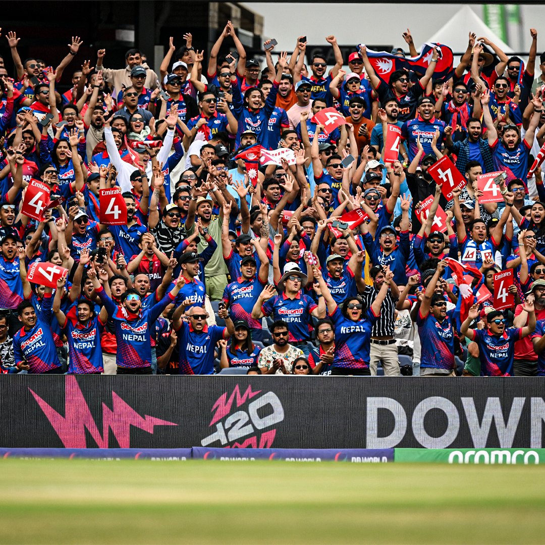An ocean of red and blue 🌊🇳🇵

Tickets are still available for the #T20WorldCup 2024, don't miss out on an Out of this World experience 🏏

Tickets 🎟️ bit.ly/4e7XPEQ