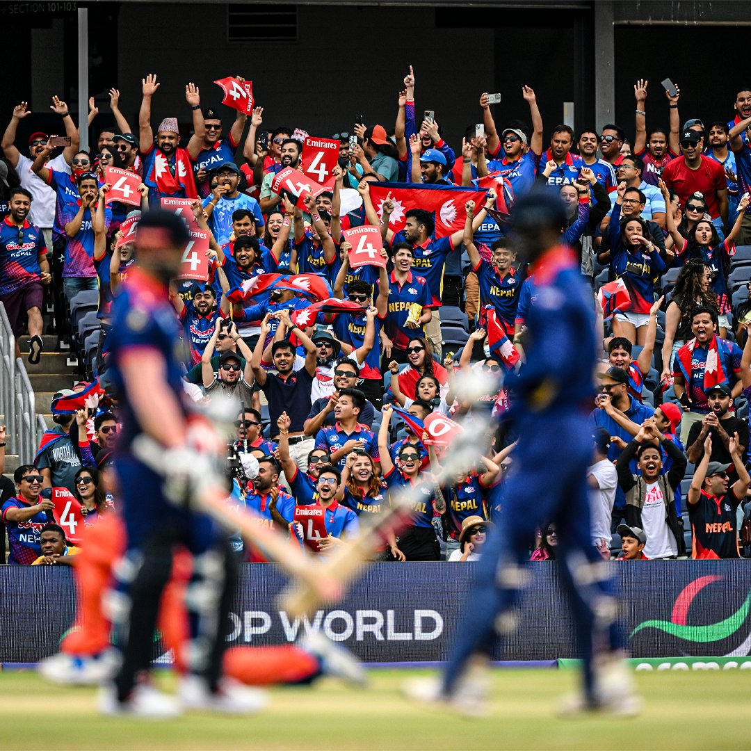 T20WorldCup's tweet photo. An ocean of red and blue 🌊🇳🇵

Tickets are still available for the #T20WorldCup 2024, don't miss out on an Out of this World experience 🏏

Tickets 🎟️ https://t.co/Y5ZKigz4WD https://t.co/JZu66hfyxi