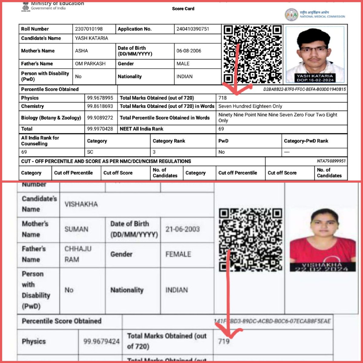 agupta_7's tweet photo. Explanation from a source for 719 and 718 out of 720 in #NEET2024 results 
===============
NTA received few representations and Court Cases from the candidates of NEET (UG) 2024 raising concerns of loss of time during the conduct of the examination on 05.05.2024
(1/2) continued.. https://t.co/CrifyXf7Eo