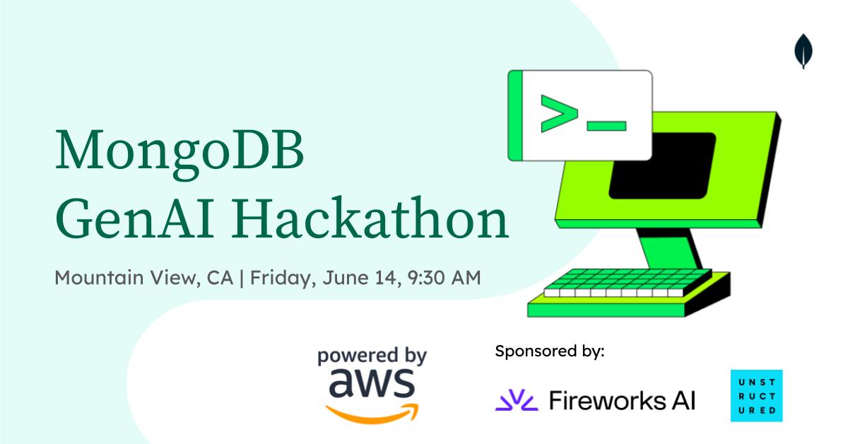 Karissa_Wood_'s tweet photo. ๐จ I'm excited to announce @FireworksAI_HQ has joined as an official sponsor of the June 14 @MongoDB GenAI Hackathon with @awscloud and @unstructuredIO! ๐ฅณ
๐ Register today to secure your spot: https://t.co/iPbVwOHhUy
#MONGODB #MONGODBATLAS #VECTORSEARCH #RAG #LLM #GENAI https://t.co/VGZRN0n1yA