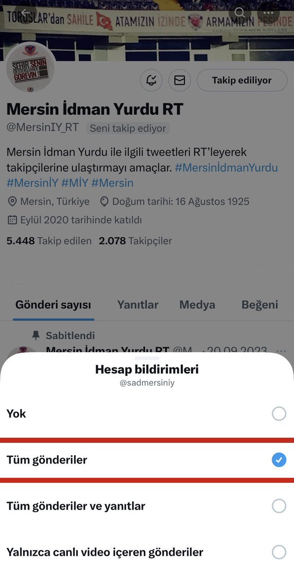 Arkadaşlar uzun bir aradan sonra yarın akşam 20’de MİY taraftarları olarak takipleşme etkinliği yapacağız. Herkesi yarın akşam 20’de etkinliğe katılmaya bekliyorum. Etkinliği kaçırmamak için hesabımızın bildirimlerini açmanızı öneririm. 

Güçlü Medya Güçlü Mersin İdman Yurdu ❤️💙