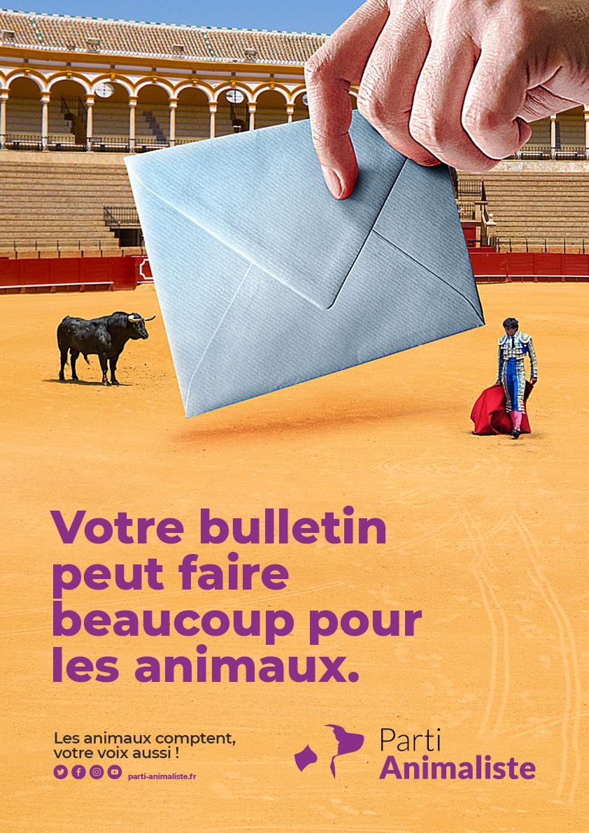 PartiAnimaliste's tweet photo. Dimanche prochain, à l'occasion des élections #Européennes2024, votre bulletin peut faire beaucoup pour les animaux ! 

🗳️ Portez la voix des animaux, votez pour la liste du Parti animaliste ! https://t.co/tkYGa5HDkb