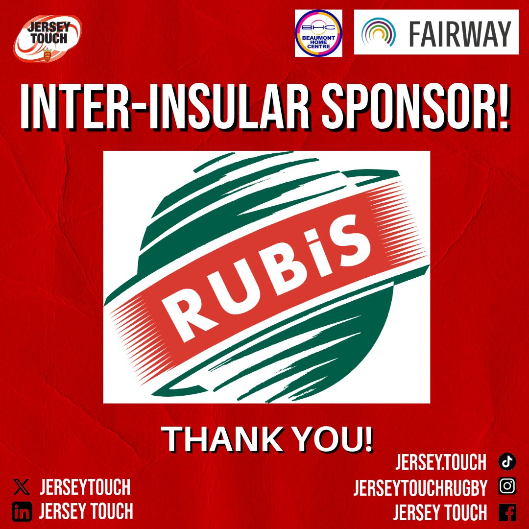✨ NEW SPONSORSHIP ANNOUNCEMENT ✨

A big thank you to <a href="/Rubis_CI/">Rubis Channel Islands</a> for sponsoring this year’s inter-insular on Saturday 15th June! 🇯🇪🇬🇬

Without businesses like you, these competitions wouldn’t happen! 

#newsponsorship #interinsular #touchrugby #jta #jerseyvsguernsey