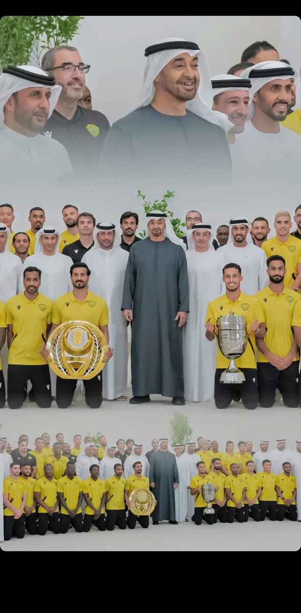 _iihx25's tweet photo. 📸 | أبطال الثُنائية في ضيافة رئيس الدولة سمو الشيخ محمد بن زايد آل نهيان حفظه ورعاه 💛 https://t.co/LAX59qu6H5