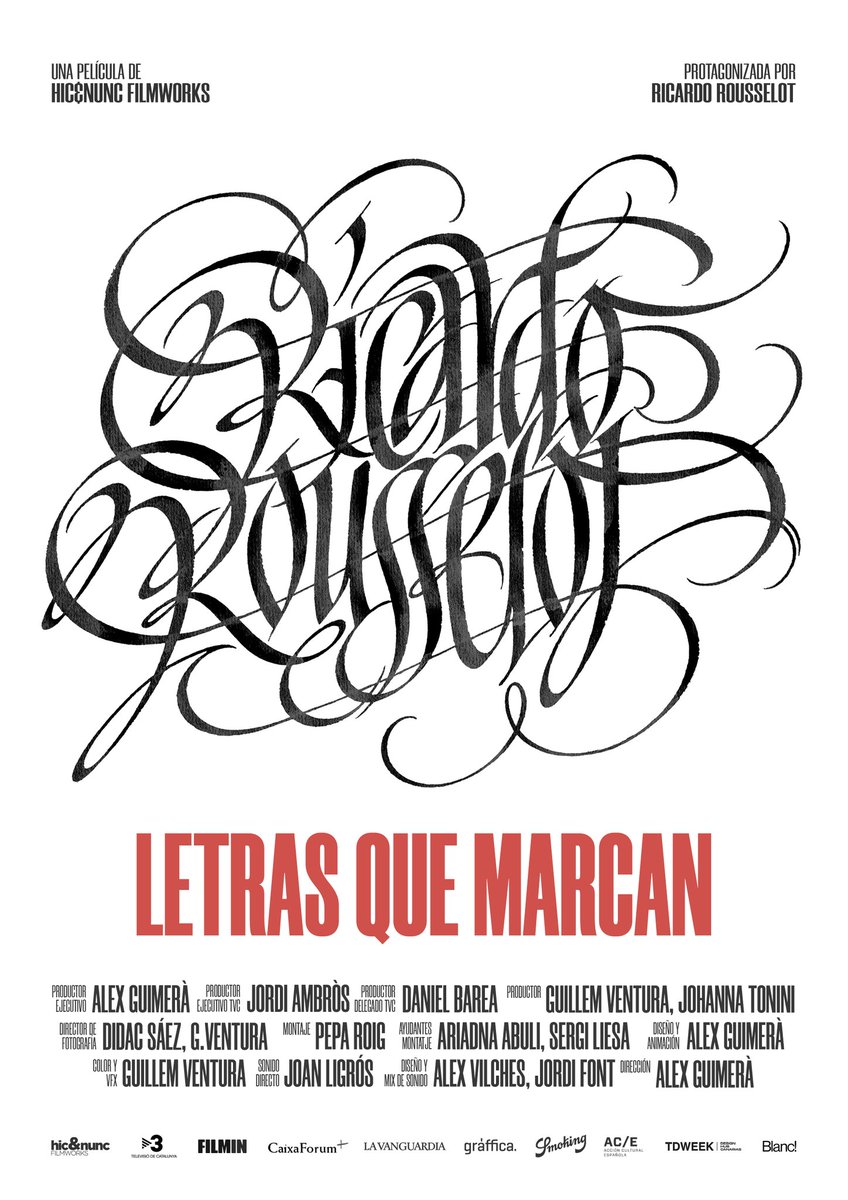 jpdisseny's tweet photo. Ricardo Rousselot a la @filmotecacat. Una mirada personal d'un dels grans "dibuixants de lletres". ♥️ https://t.co/5dT0EFKY1R