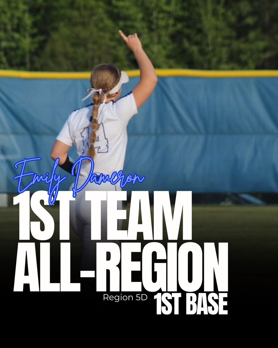 Congratulations to Emily Dameron for being selected 1st Team All-Region. 

Well deserved honor for our senior! ❤️
