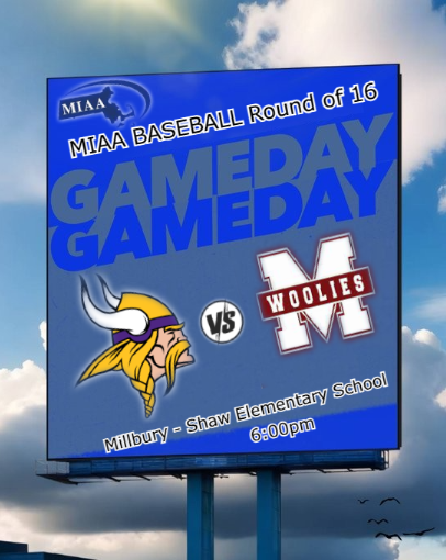 MIAA BASEBALL TOURNAMENTS

East Bridgewater vs Millbury

📺: bit.ly/3wV3dKD
today @ 6p.
@MillburyBooster 
<a href="/E_B_Baseball/">EB Baseball</a> <a href="/EBLadyVikings/">East Bridgewater Lady Vikings Basketball</a> <a href="/EBathletics/">EBathletics</a> <a href="/Woolie_Pride/">Millbury Athletics</a> <a href="/Woolie_Pride/">Millbury Athletics</a>
