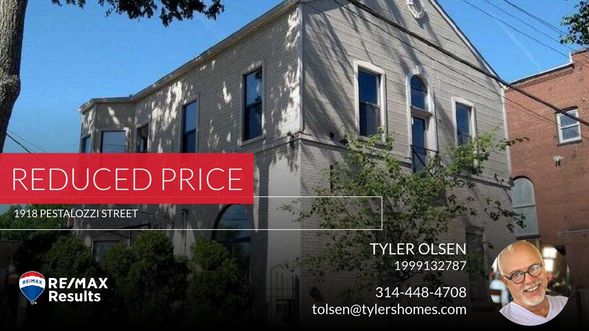 📍 Reduced Price 📍 This recently reduced home at 1918 Pestalozzi Street in St Louis won't last long, so, don't wait to set up a showing! Reach out here or at 314-448-4708 for more information!

Tyler OLSEN homeforsale.at/1918_PESTALOZZ…