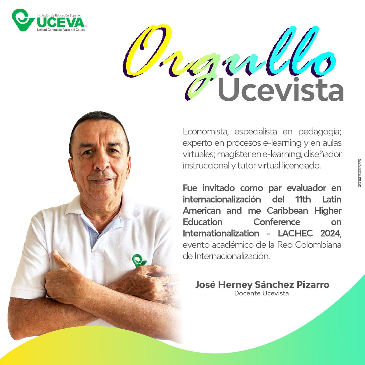 ucevacol's tweet image. 💚En la UCEVA exaltamos la excelencia y dedicación de nuestros egresados, estudiantes y docentes.
En está ocasión nuestro docente José Herney Sánchez Pizarro, tiene el privilegio de destacarse en #orgulloucevista 👏