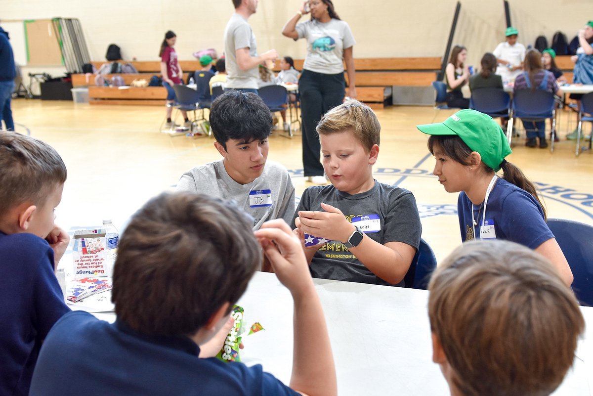 dcpublicschools's tweet photo. Stoddert Elementary &amp; @HardyMSHawks students competed in a GeoPlunge Challenge Tournament! Students showed off their geography knowledge identifying U.S. states &amp; capitals, with @MacArthur_DCPS students judging the competition. 🗺️

We loved seeing this feeder pattern together! 💙 https://t.co/NzLUtysEO5