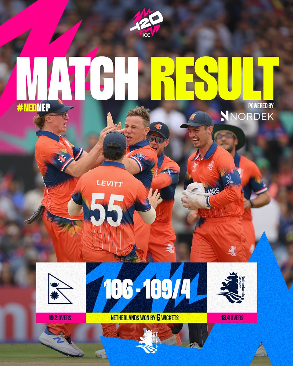Max O’Dowd’s 5️⃣0️⃣ helps us chase down 106 🎯

We start the #T20WorldCup with an Important win against Nepal 🇳🇵

#kncbcricket #nordek #Cricket #OutOfThisWorld #StrongerTogether #NEDvNEP