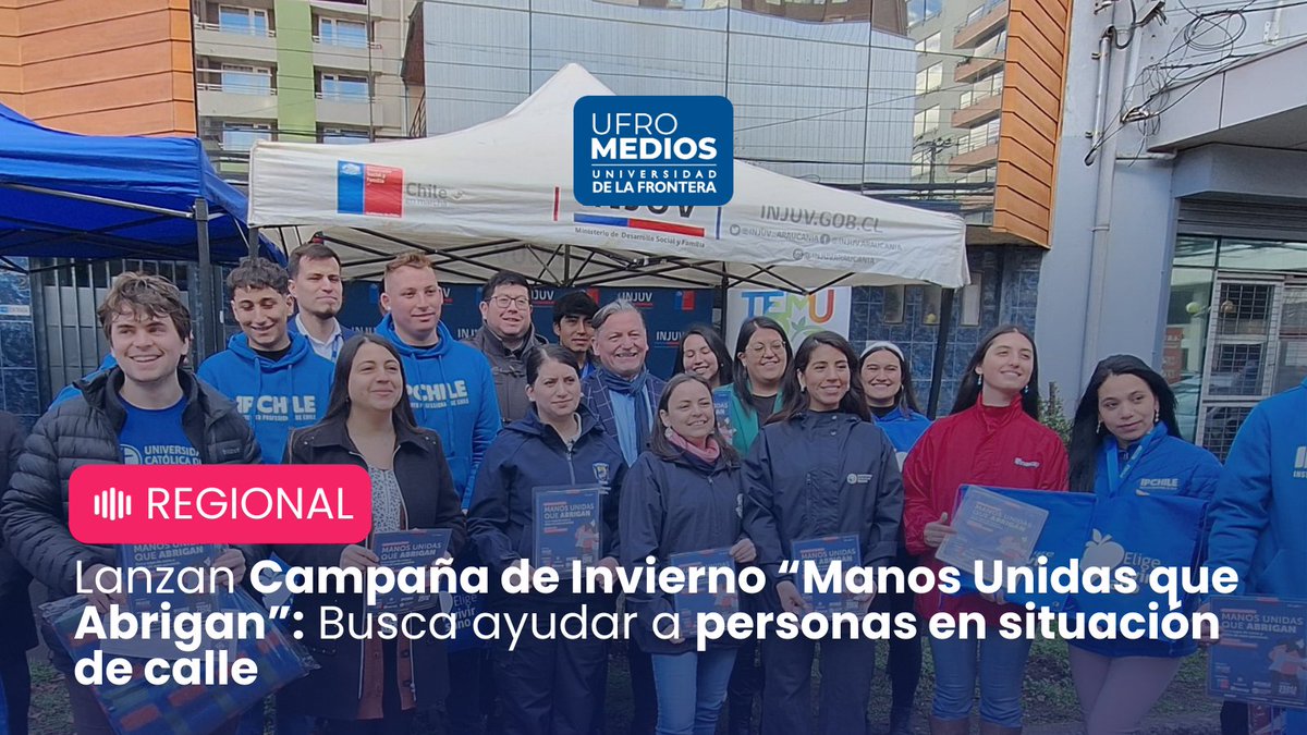 ❄️ Voluntarios se movilizarán para ayudar a las personas en situación de calle de #Temuco. 

Esta campaña esta enfocada en realizar acciones que puedan mitigar en algún modo las situaciones que acontecen a las personas en situación de calle de la comuna de Temuco.

#Prevención