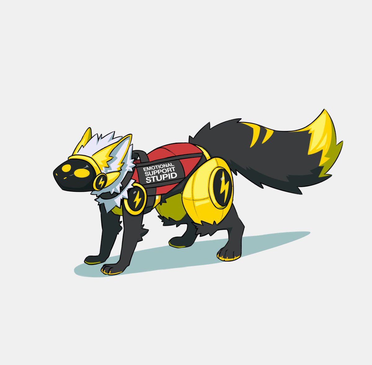 Got a new job as a emotional support proot  first day on the job  artist is <a href="/ZillionRoss/">Zillion Ross</a>  thx you for the art  it’s amazing