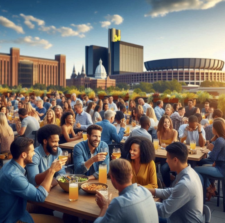 NeighborhdInst's tweet photo. Urbanism Happy Hour is tomorrow 6/5 from 5-7pm at Blue Tractor, Ann Arbor! (Half price beer and apps through 6pm.) Bring your ideas! How can we become the most affordable and accessible city we can be? #a2council https://t.co/y4Q4j94zxM