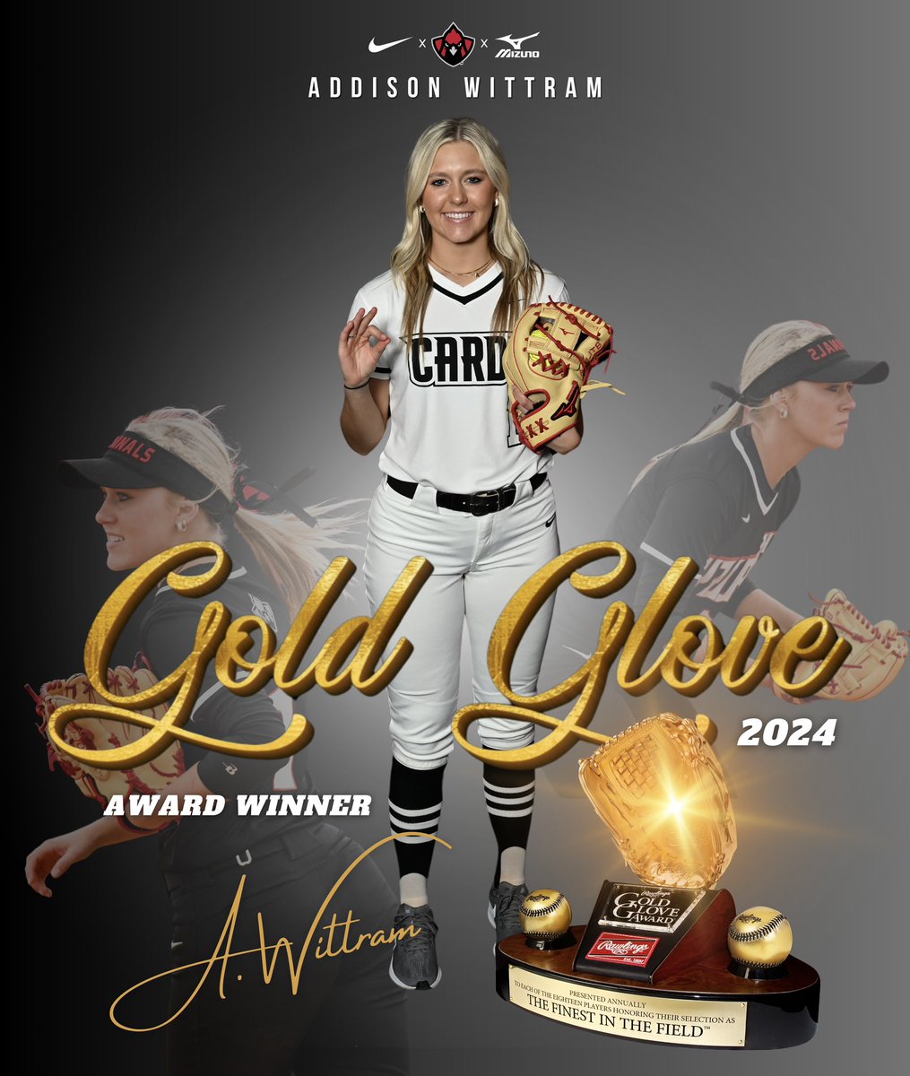 Congratulations to 𝐀𝐝𝐝𝐢𝐬𝐨𝐧 𝐖𝐢𝐭𝐭𝐫𝐚𝐦 the first ever <a href="/NFCAorg/">National Fastpitch Coaches Association</a> <a href="/NJCAASoftball/">NJCAA Softball</a> DI Gold Glove recipient in program’s history!!!

#CardinalNation | #BirdGang