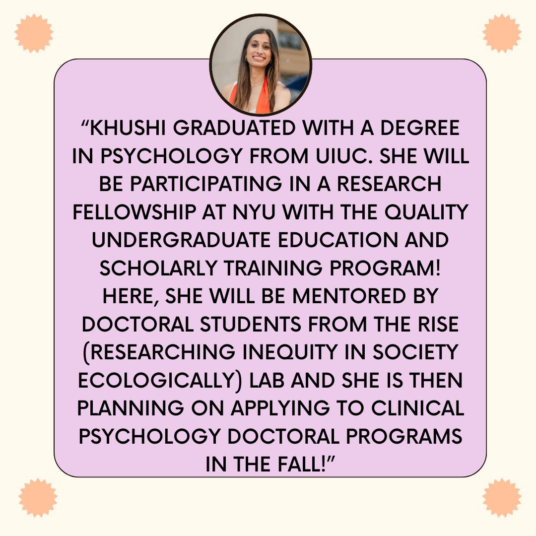 STEPP Lab (@labstepp) on Twitter photo Our RA Khushi graduated and is headed to NYU to complete a research fellowship and will be mentored by doctoral students in the Researching Inequity in Society Ecologically (RISE) Lab. Congrats Khushi and good luck as you apply to clinical psychology doctoral programs!😊 Our RA Khushi graduated and is headed to NYU to complete a research fellowship and will be mentored by doctoral students in the Researching Inequity in Society Ecologically (RISE) Lab. Congrats Khushi and good luck as you apply to clinical psychology doctoral programs!😊