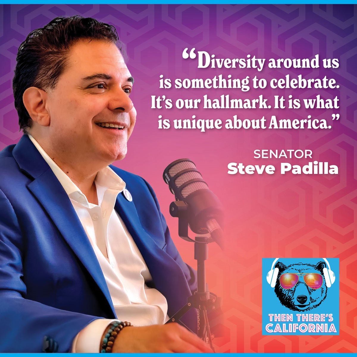 ThenTheresCA's tweet photo. On the latest episode, for PrideMonth2024, we meet @SenStevePadilla, who shares his story of coming out as a gay man &amp; lawmaker in SoCal, &amp; his reflections on the continued fight to remove barriers of prejudice against the LGBTQ+ community. 🏳️‍🌈🏳️‍🌈
Listen!
https://t.co/dvJ8kp743A https://t.co/ojVCcbpASj