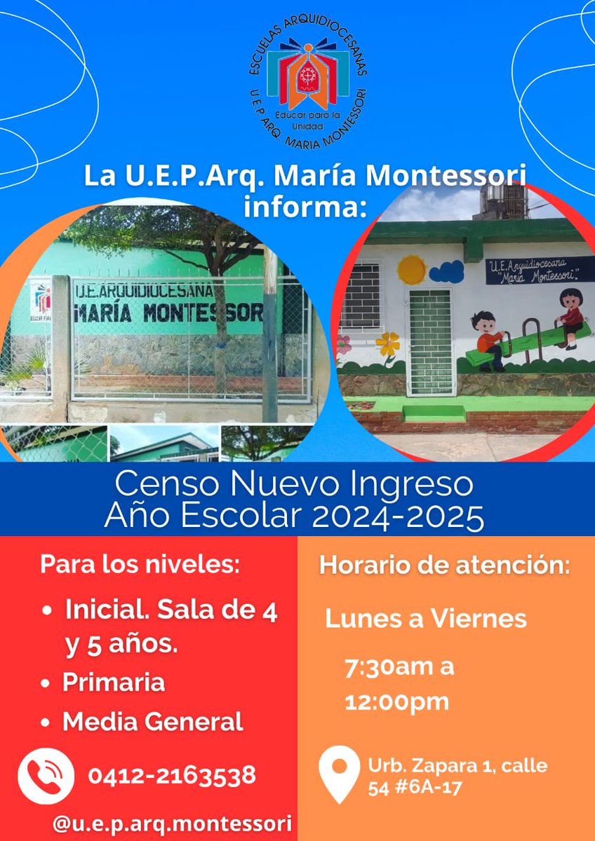 marlonreyesc's tweet photo. PRE-INSCRIPCIONES ABIERTAS 
Únete a Nuestra Familia Arquidiocesana María Montessori https://t.co/0C7JGH5HaZ