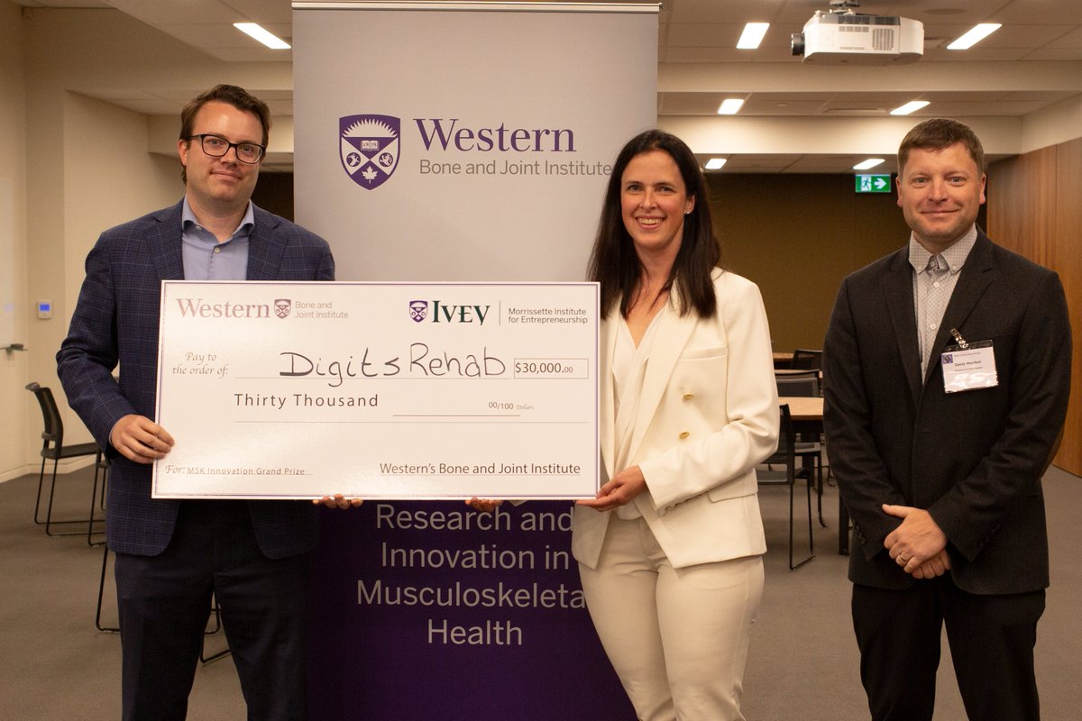 Western's Bone & Joint Institute (@westernubji) on Twitter photo Congratulations to the <a href="/WesternuBJI/">Western's Bone & Joint Institute</a> 2024 MSK Innovation Winner. Dr. Caitlin Symonette and team on their pitch "DIGITS: An Innovative Remote Upper Extremity Assessment Platform". This $30,000 prize will move the pilot program forward so they can launch by end of this year. Congratulations to the <a href="/WesternuBJI/">Western's Bone & Joint Institute</a> 2024 MSK Innovation Winner. Dr. Caitlin Symonette and team on their pitch "DIGITS: An Innovative Remote Upper Extremity Assessment Platform". This $30,000 prize will move the pilot program forward so they can launch by end of this year.