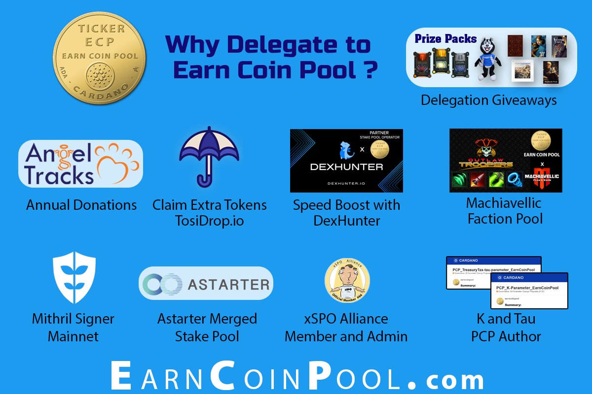 earncoinpool's tweet photo. 🔥📢We have 2️⃣ sets of delegation giveaways going on now. One with prizes packs for fans of @book_io and @hoskytoken and another one for @Machiavellic_io @FGL_NFT fans.

You can only enter to win one prize pack, so choose wisely 😉
#Cardano #SingleStakePool #Staking #StakingADA https://t.co/rh5VmOMAxE