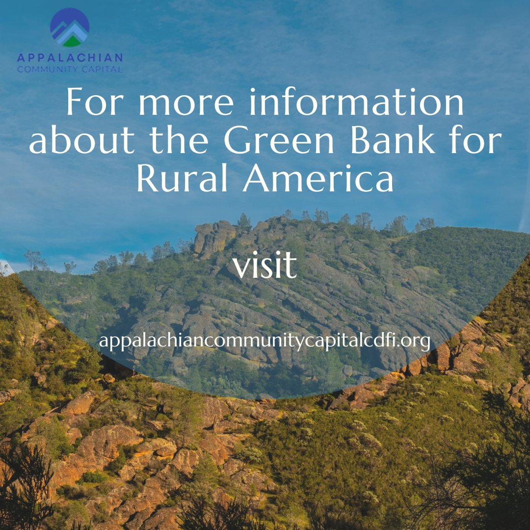 acc_cdfi's tweet photo. The Green Bank for  Appalachia, Energy Communities, and Underserved Rural America (or Green  Bank for Rural America for short), will be a hub for investment &amp; tech assistance to community lenders, local leaders, &amp;  partners across the U.S

https://t.co/y3DT4ueGa0 https://t.co/yr4FpydY4Z