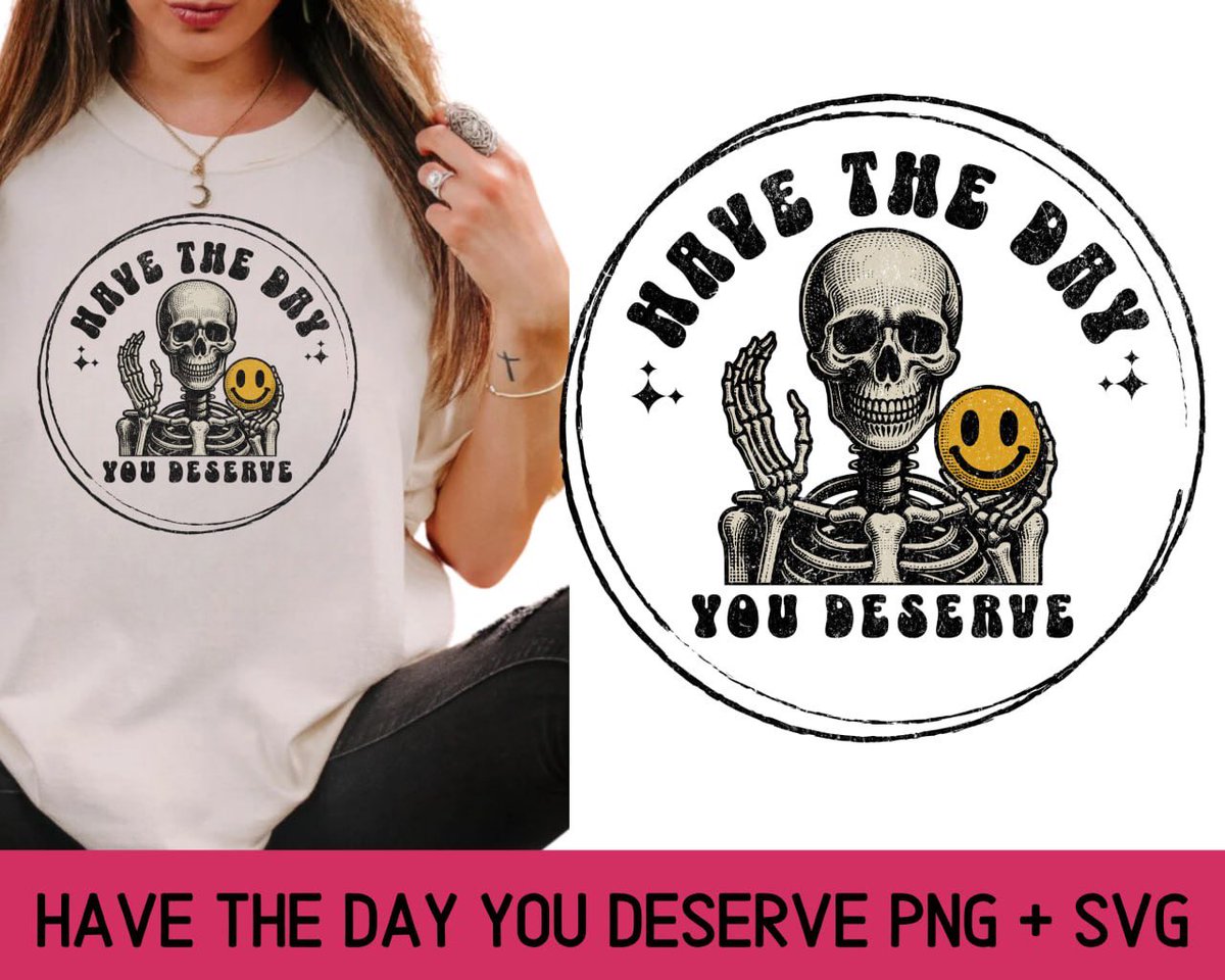 MomentStudioArt's tweet image. Have the Day You Deserve! Perfect for sublimation, Funny Skeleton Smiley Face comes in PNG + SVG formats. Vintage Skeleton and Skull design, great for prints and crafts. #SkeletonDesign #Sublimation #PrintableDesign #VintageSkeleton #FunnySmileyFace

momentstudioarte.etsy.com/listing/174218…