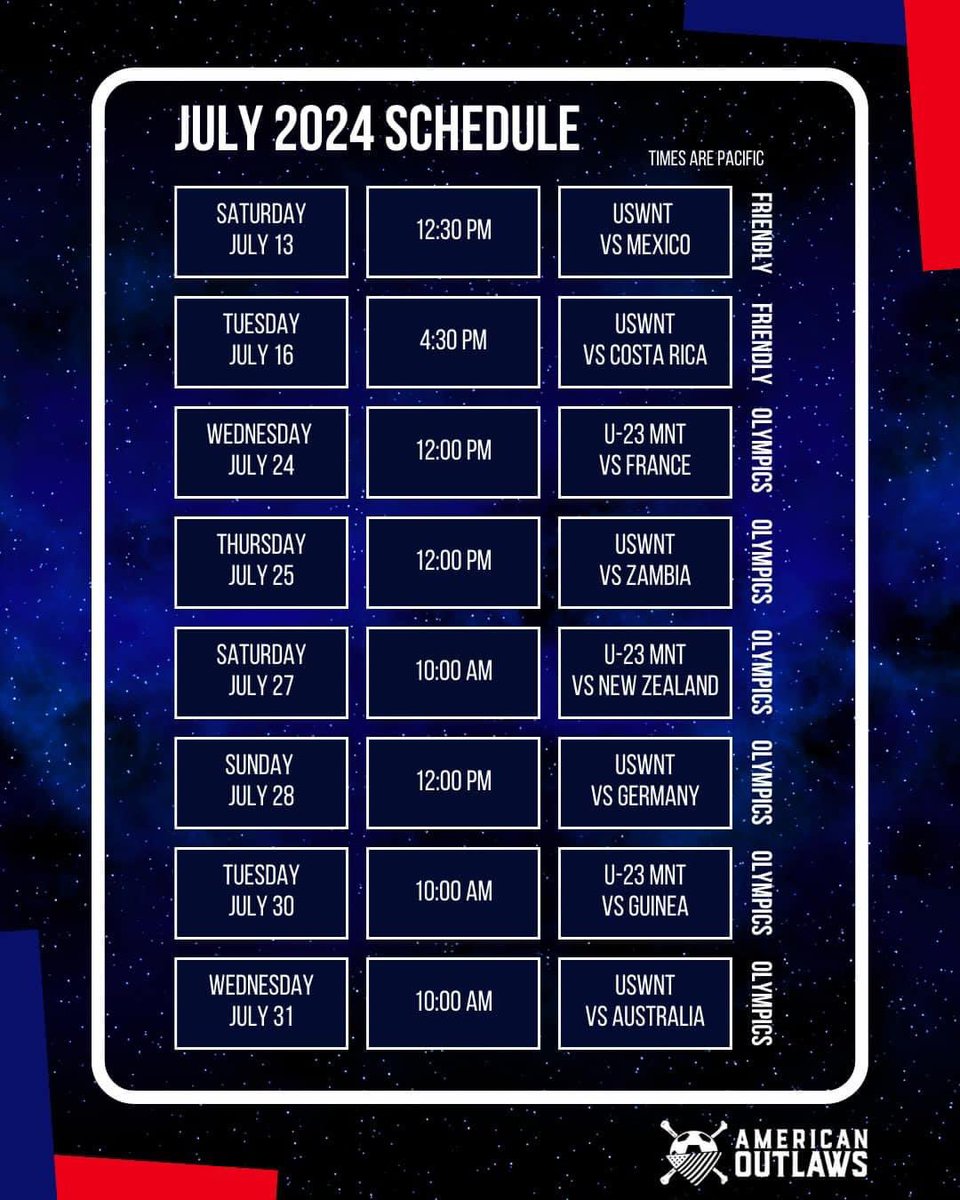 COPA ✅ 
OLYMPICS ✅ 
NEW LOOK USWNT ✅ 
🇺🇸 ⚽️ ☀️