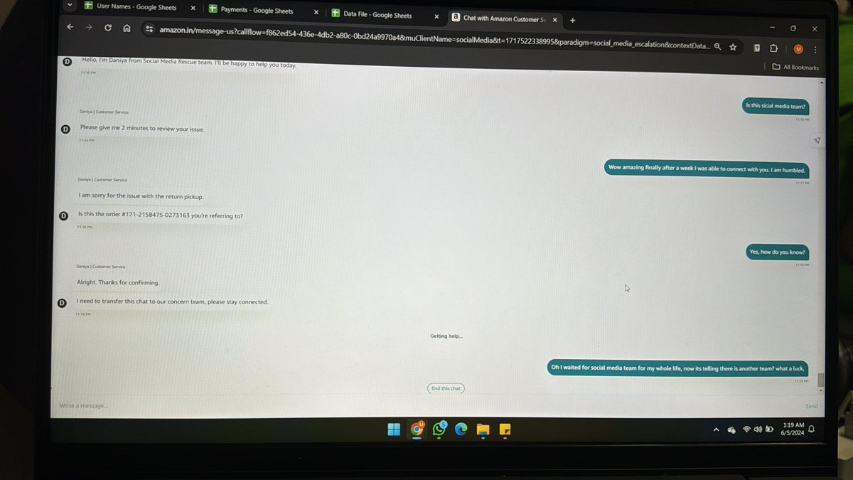 mohsinahmeddd3's tweet photo. @AmazonHelp @JeffBezos @AmitAgarwal @amazonCOMPLAIN @jagograhakjago @BandBajaateRaho 
I have been waiting for two hours for someone to chat with me! And this is the team you are asking me to connect as they will resolve my issue. Amazon is looking like a loser with these teams. https://t.co/Gxhvzgvdk7