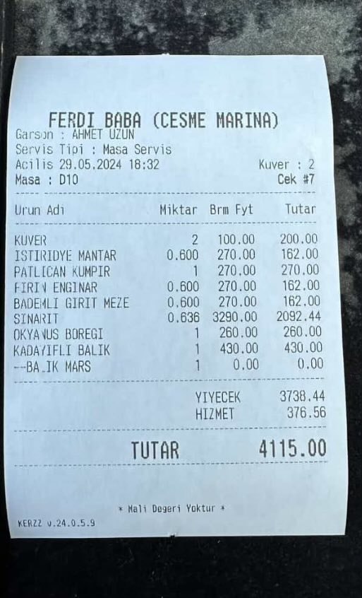 🍽️ Enflasyon düşmeyecek miydi? Çeşme’de sezon açıldı.