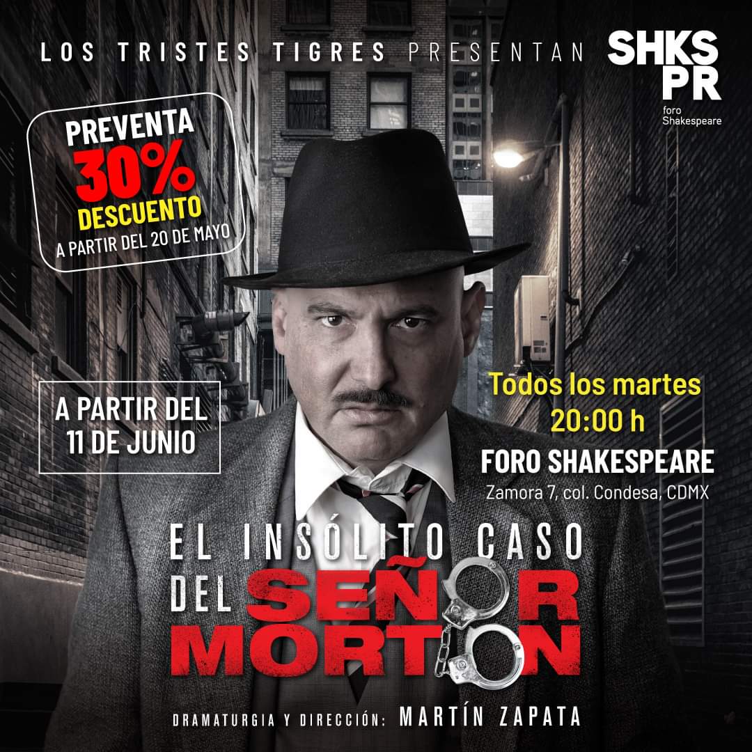 Loyolus 🎭🎬📺🎶 (@soy_loyolus) on Twitter photo Debido a su exito, la obra "El insólito caso del señor Morton" regresa con una segunda temporada a partir del 11 de junio en el <a href="/ForoShakespeare/">Foro Shakespeare</a>.
Con Arturo Barba, <a href="/amayablas/">Amaya Blas</a>, <a href="/SofiaSylwin/">Sofia Sylwin</a>, <a href="/Hamletramirez/">Hamlet Ramírez</a>, <a href="/Fatimafavela/">Fátima Favela</a>, <a href="/Hamletramirez/">Hamlet Ramírez</a> <a href="/carlospatrickca/">CARLOS PATRICK CASANOVA</a>, <a href="/larizajuarez/">Lariza Juarez</a> y más. Debido a su exito, la obra "El insólito caso del señor Morton" regresa con una segunda temporada a partir del 11 de junio en el <a href="/ForoShakespeare/">Foro Shakespeare</a>.
Con Arturo Barba, <a href="/amayablas/">Amaya Blas</a>, <a href="/SofiaSylwin/">Sofia Sylwin</a>, <a href="/Hamletramirez/">Hamlet Ramírez</a>, <a href="/Fatimafavela/">Fátima Favela</a>, <a href="/Hamletramirez/">Hamlet Ramírez</a> <a href="/carlospatrickca/">CARLOS PATRICK CASANOVA</a>, <a href="/larizajuarez/">Lariza Juarez</a> y más.
