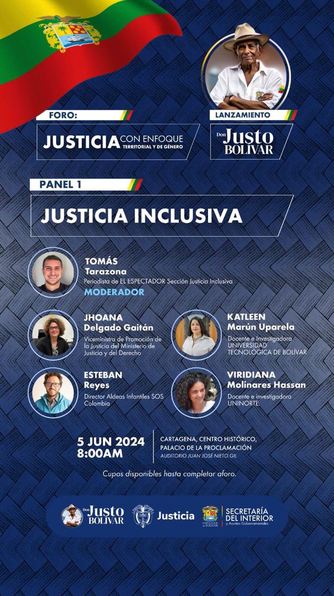 ¡Les presento a Justo Bolívar! 

Mañana lanzaremos esta innovadora estrategia para acercar la justicia a todos los rincones de nuestro departamento. Justo Bolívar busca resolver conflictos y agilizar procesos en cada municipio de Bolívar para conectarlos con soluciones mas