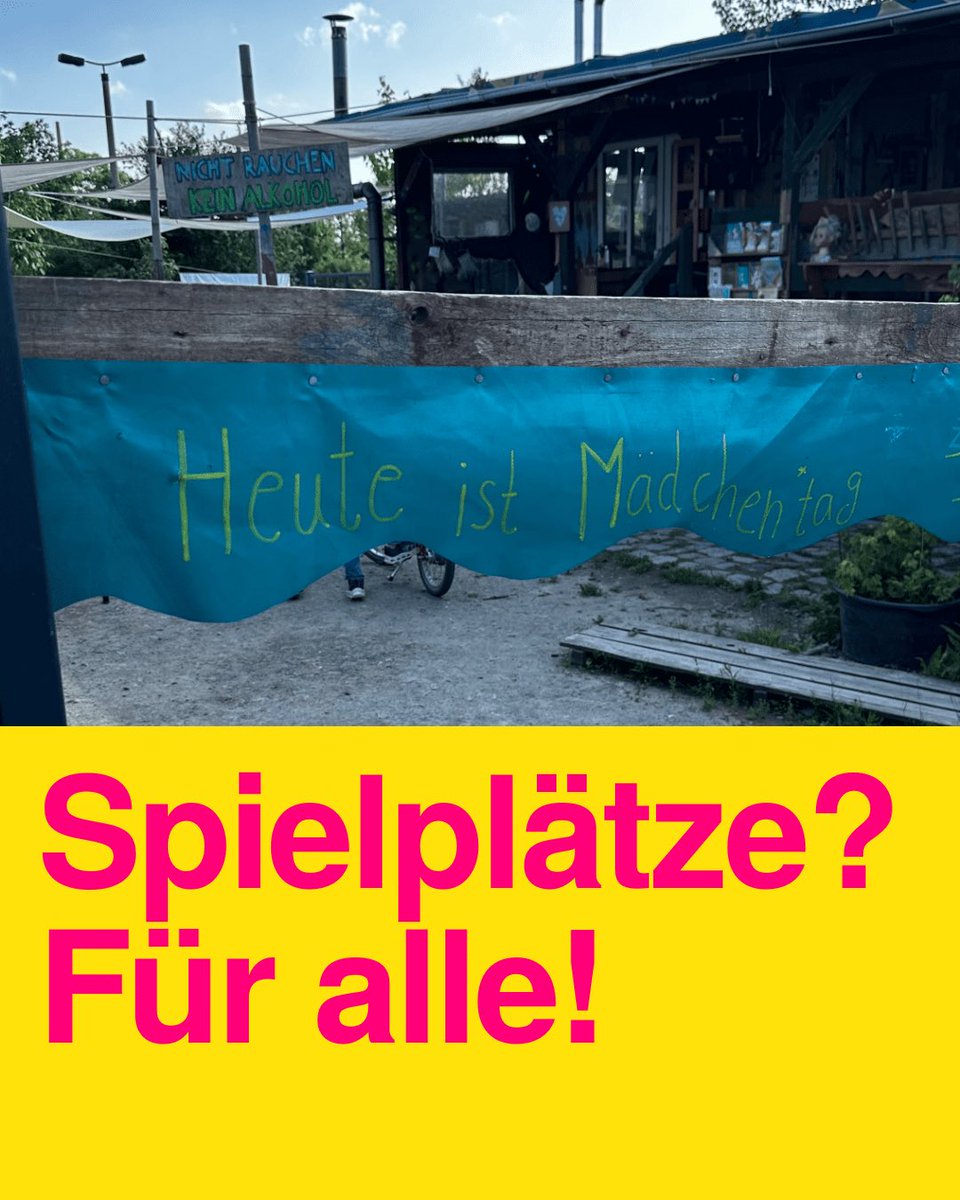 JulianeSteinm's tweet photo. Am Nachmittag wollten wir spontan nach dem Kindergarten auf den Bauspielplatz gehen. Dort angekommen dann ein Schild: Heute Mädchentag! Zutritt nur für Mädchen, inter, Frauen, nichtbinär und alle, die sich als Frau oder Mädchen fühlen. (1/5) https://t.co/Tz8Q6ym4LR