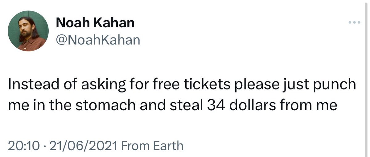 KahanArchive's tweet photo. Noah on people asking for free tickets when he was a smaller artist 😭😭😭😭 (2021) https://t.co/AQvpnzUvlp