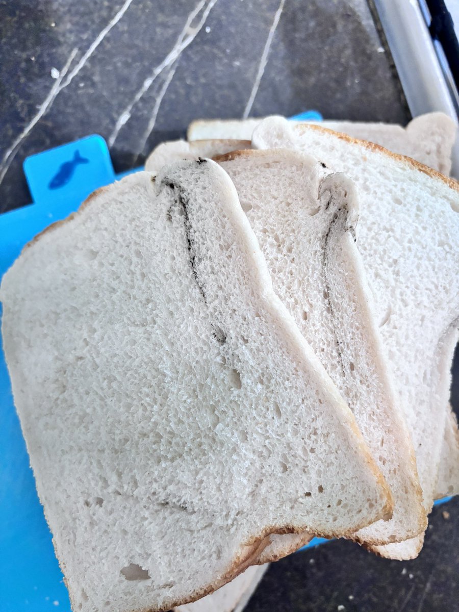 MissFi666's tweet photo. @hovisbakery just opened or bread to find it like this all all through it! https://t.co/6RbGIS3OlV