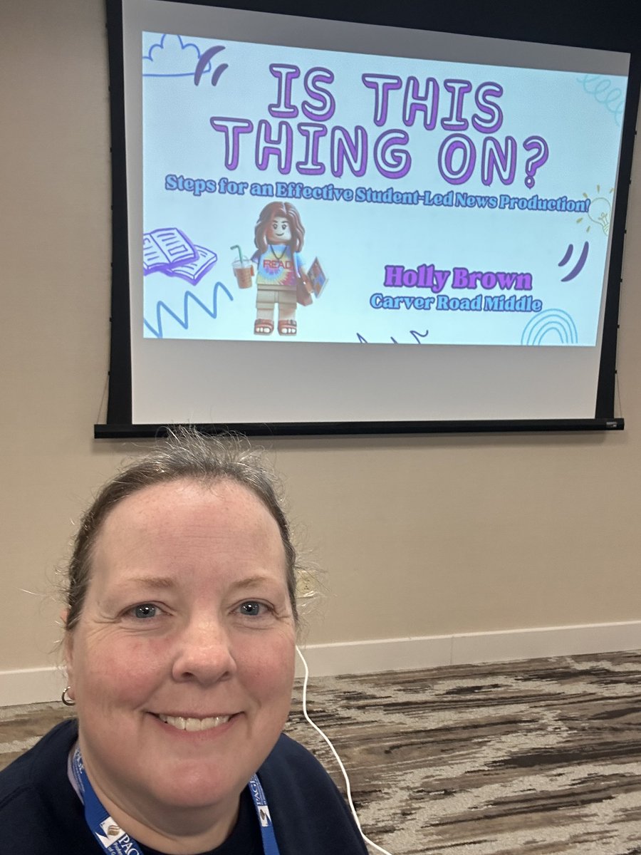 MsBrownsLibrary's tweet photo. Presented on our student led news show this morning at #GLMASI24. It was so much fun 🎉 https://t.co/ZnlPzgyZDd