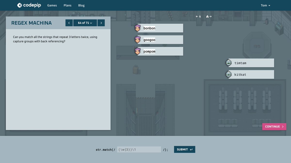 playcodepip's tweet image. Coming soon: Regex Machina, a game for learning regular expressions.