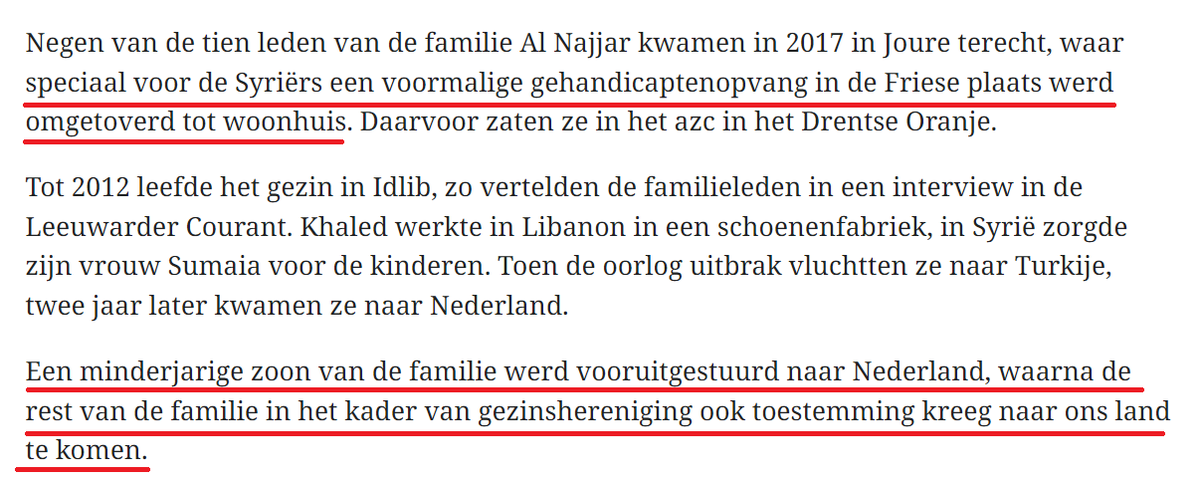 MattijsGlas's tweet photo. Een minderjarige vooruitsturen om na te kunnen reizen is niet het gedrag van vluchtelingen maar van calculerende economische migranten. Toch werd speciaal voor deze 10 (!) Syriërs een voormalige gehandicaptenopvang omgetoverd tot woonhuis.

Dit beleid is volslagen krankjorum. https://t.co/roi04j0mQx