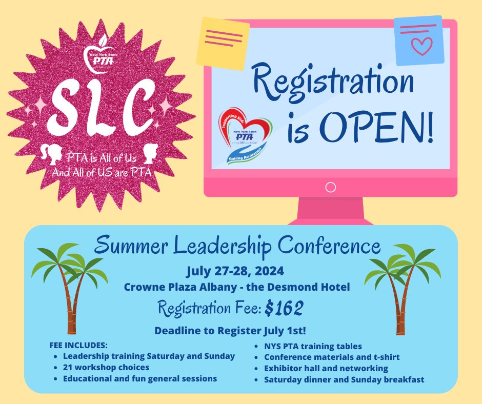 NYSPTA's tweet photo. "It feels good to be part of something bigger than yourself" -Barbie✨ Join PTA members from around the state at this in-person leadership conference designed to provide training and programs to all local PTA members! Register TODAY! https://t.co/5Q1KHTQfpb https://t.co/O4prc4GvBL