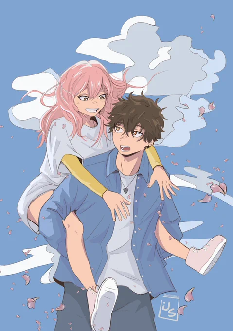 眞猿 &amp; 愛好 Aiko x Masaru Aiko is so happy Masaru is surprised for the jump #aiko #masaru #oc #originalcharacter #aikoxmasaru