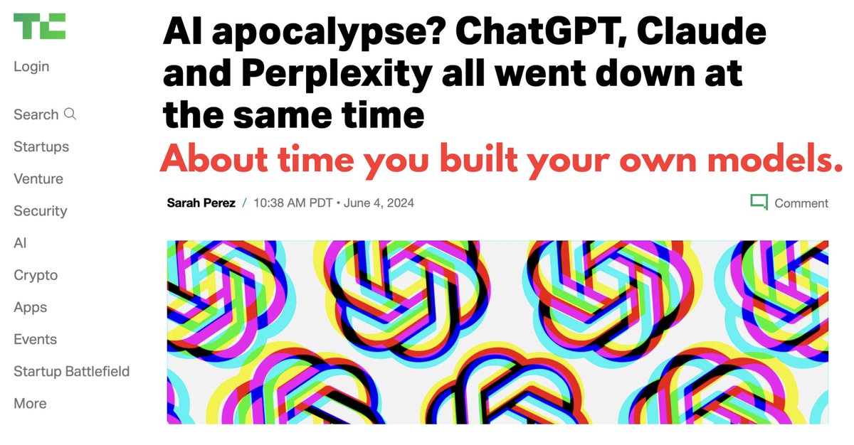 withemissary's tweet photo. Take control of your AI outcomes. Ensure uninterrupted service by building and managing your own #AI before EOD tomorrow. Only @withemissary
Get started now: https://t.co/TAoVwEo0nK
#ChatGPTDown #ClaudeDown #PerplexityDown #LLM #Finetuning https://t.co/PbtExciQUP